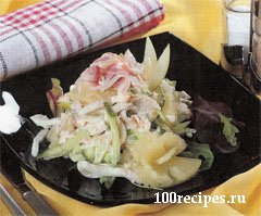 Салат с кальмарами и ананасом