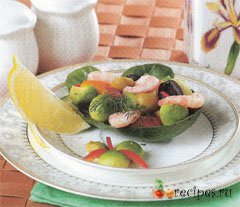 Закусочный салат из авокадо и креветок